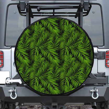 Night Tropical Palm Leaf Pattern Print Tire Cover