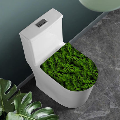 Night Tropical Palm Leaf Pattern Print Toilet Lid Cover