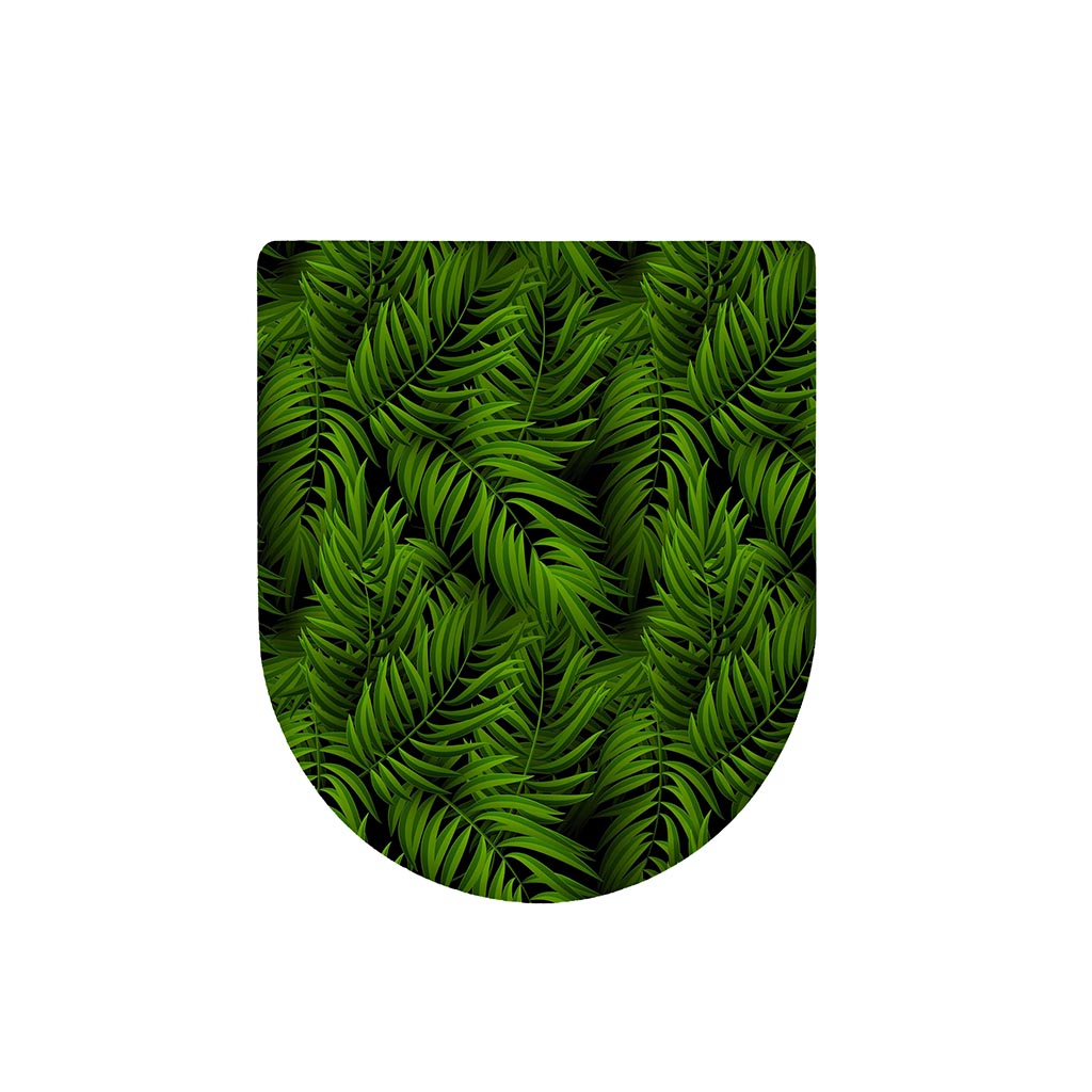 Night Tropical Palm Leaf Pattern Print Toilet Lid Cover