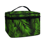 Night Tropical Palm Leaf Pattern Print Travel Makeup Bag