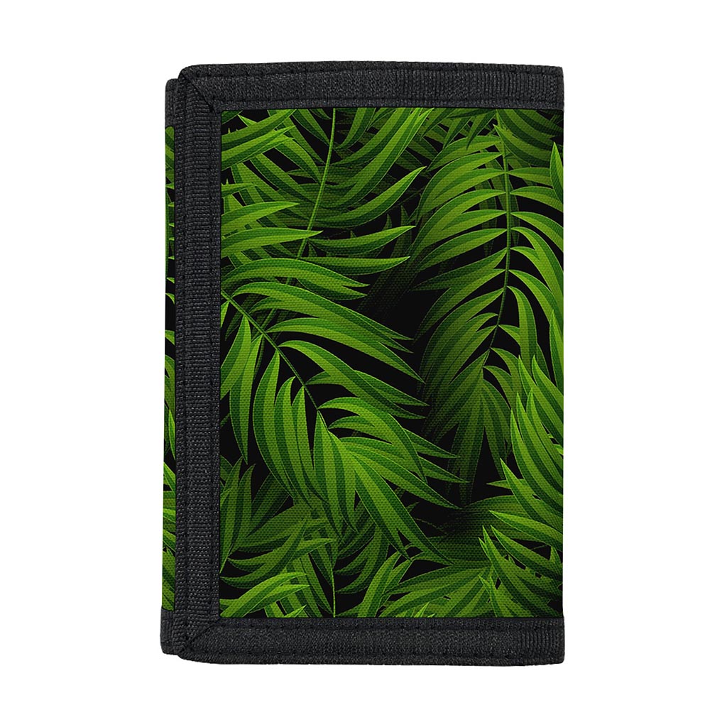 Night Tropical Palm Leaf Pattern Print Trifold Wallet