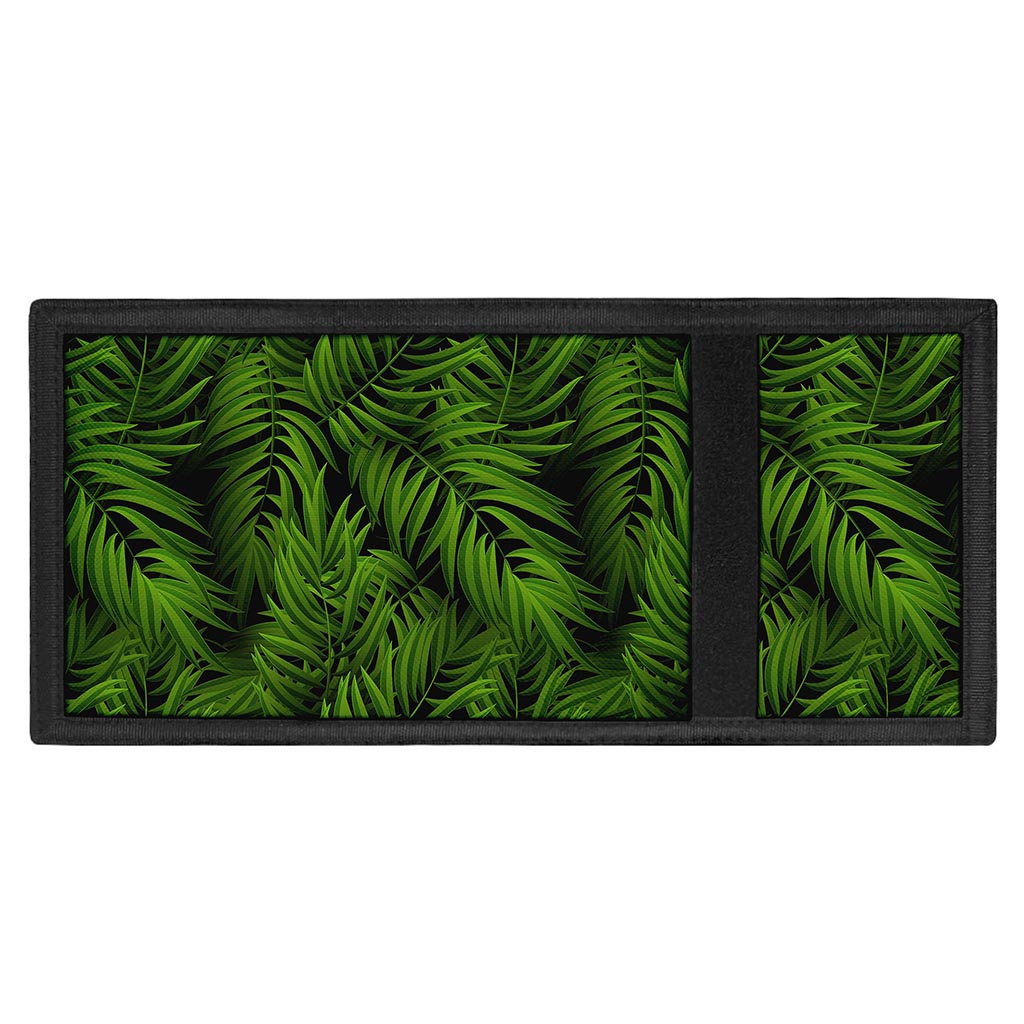Night Tropical Palm Leaf Pattern Print Trifold Wallet