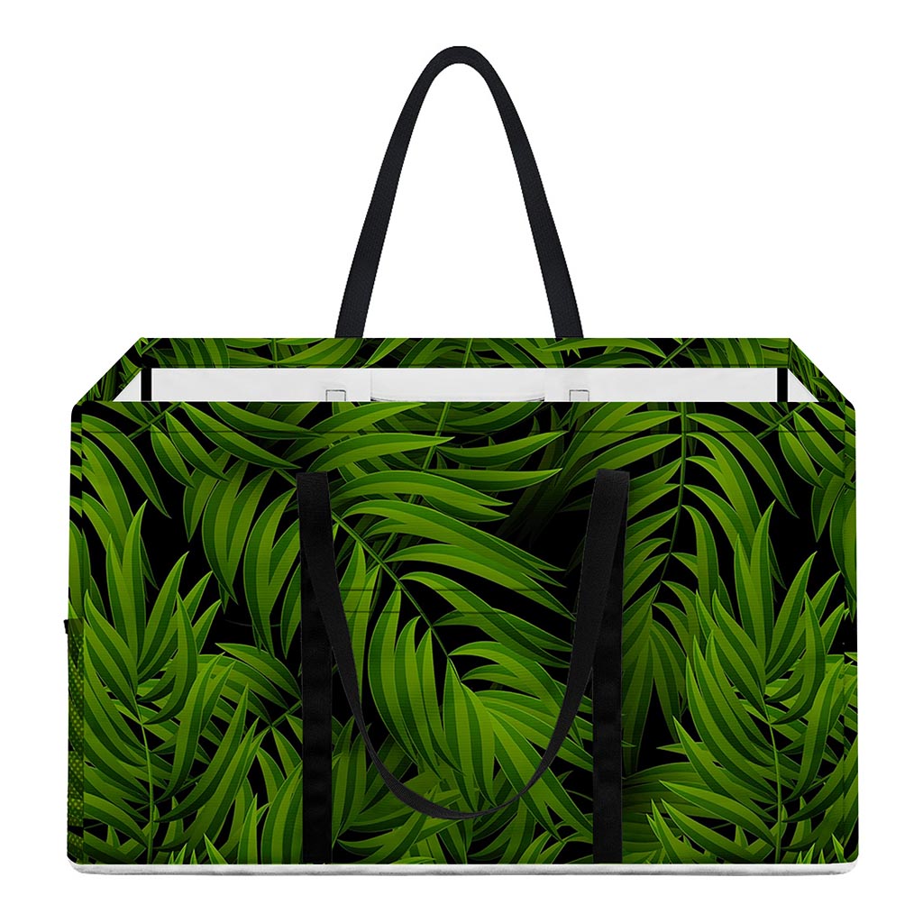 Night Tropical Palm Leaf Pattern Print Utility Tote Bag