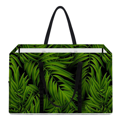 Night Tropical Palm Leaf Pattern Print Utility Tote Bag