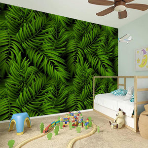 Night Tropical Palm Leaf Pattern Print Wall Sticker