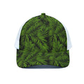 Night Tropical Palm Leaf Pattern Print White Mesh Trucker Hat