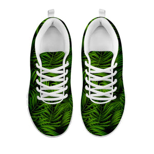 Night Tropical Palm Leaf Pattern Print White Running Shoes