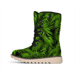 Night Tropical Palm Leaf Pattern Print Winter Boots