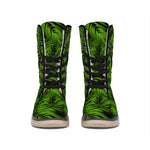 Night Tropical Palm Leaf Pattern Print Winter Boots