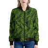 Night Tropical Palm Leaf Pattern Print Women's Bomber Jacket