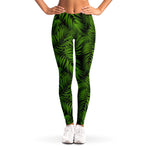 Night Tropical Palm Leaf Pattern Print Women's Leggings