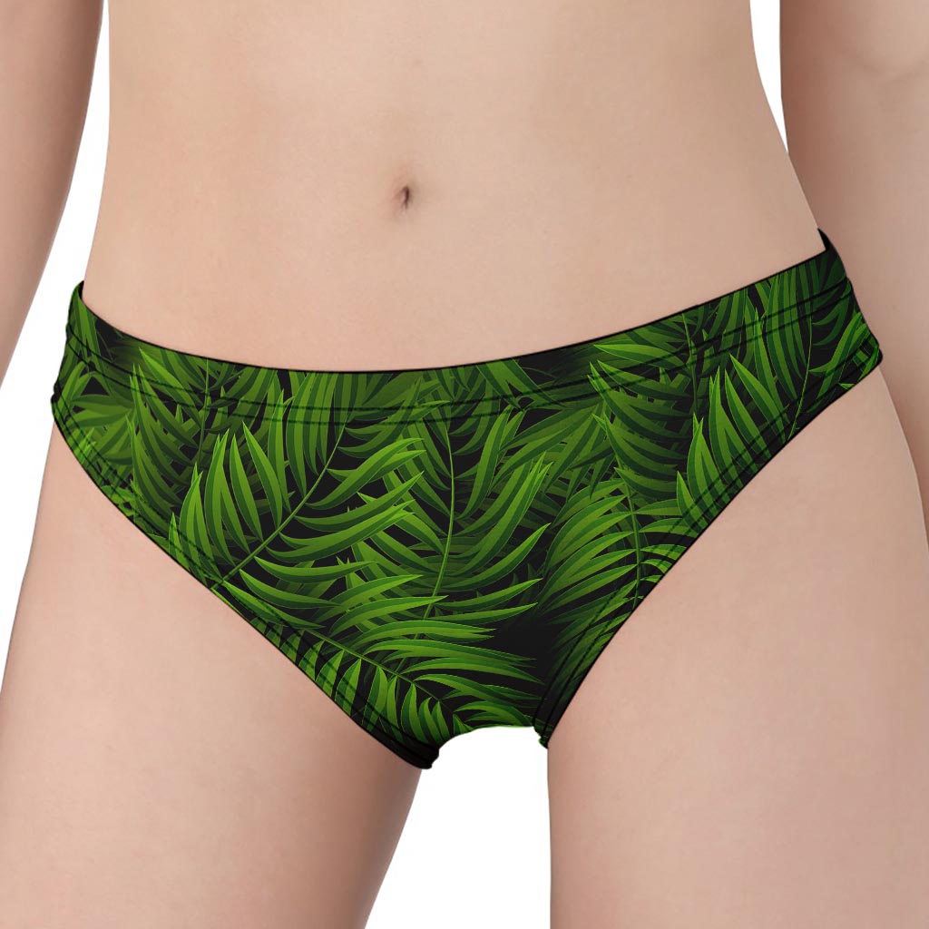 Night Tropical Palm Leaf Pattern Print Women's Panties