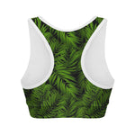 Night Tropical Palm Leaf Pattern Print Women's Sports Bra
