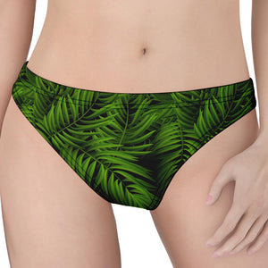 Night Tropical Palm Leaf Pattern Print Women's Thong