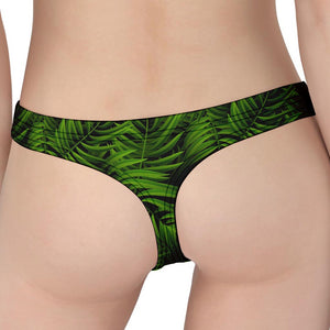 Night Tropical Palm Leaf Pattern Print Women's Thong