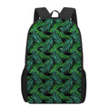 Night Tropical Palm Leaves Pattern Print 17 Inch Backpack