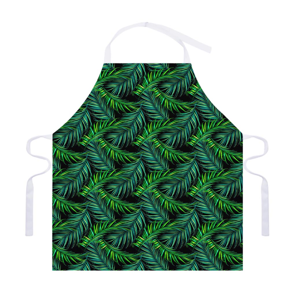 Night Tropical Palm Leaves Pattern Print Adjustable Apron