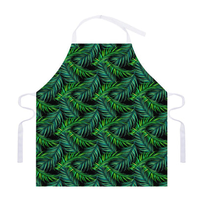 Night Tropical Palm Leaves Pattern Print Adjustable Apron
