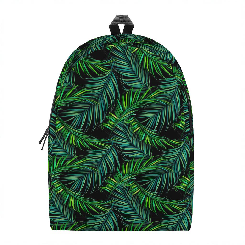 Night Tropical Palm Leaves Pattern Print Backpack