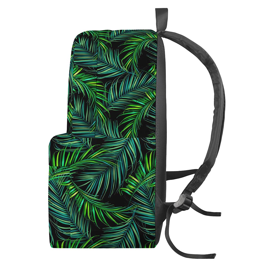 Night Tropical Palm Leaves Pattern Print Backpack