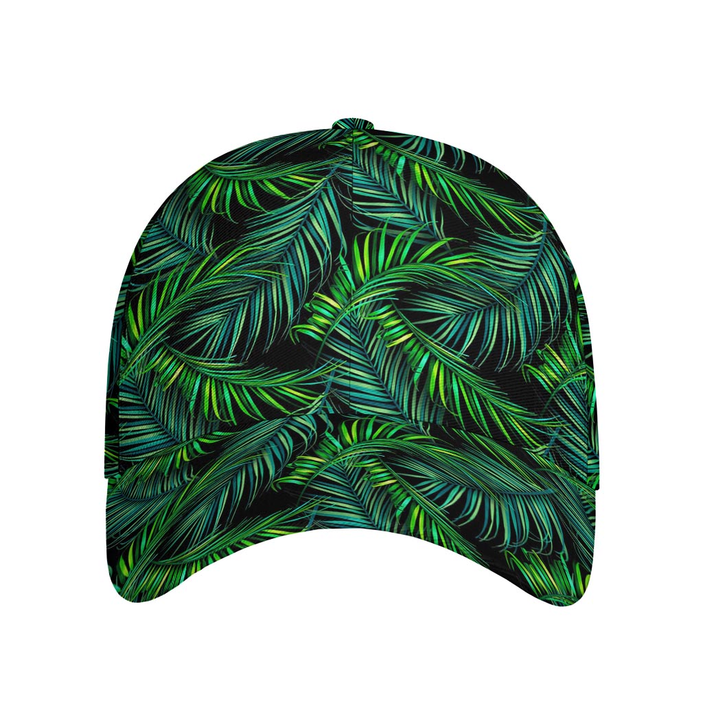 Night Tropical Palm Leaves Pattern Print Baseball Cap