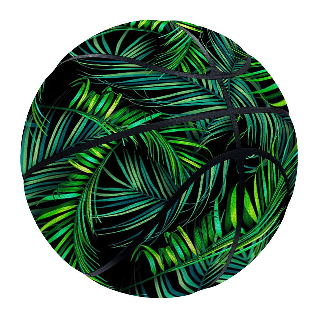 Night Tropical Palm Leaves Pattern Print Basketball
