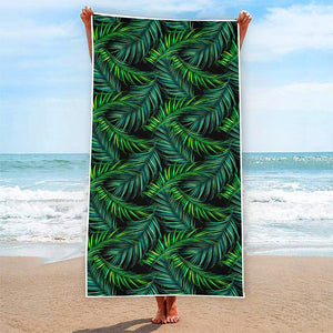 Night Tropical Palm Leaves Pattern Print Beach Towel