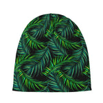 Night Tropical Palm Leaves Pattern Print Beanie