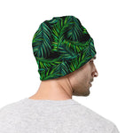 Night Tropical Palm Leaves Pattern Print Beanie