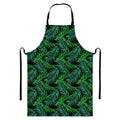 Night Tropical Palm Leaves Pattern Print Bib Apron With Pocket