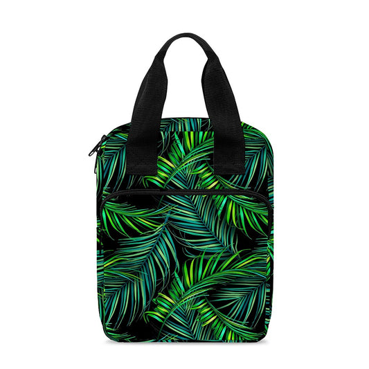 Night Tropical Palm Leaves Pattern Print Bible Tote Bag