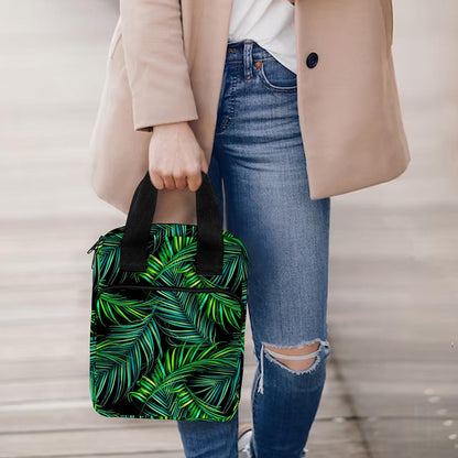 Night Tropical Palm Leaves Pattern Print Bible Tote Bag