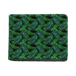 Night Tropical Palm Leaves Pattern Print Bifold Wallet