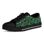 Night Tropical Palm Leaves Pattern Print Black Low Top Sneakers