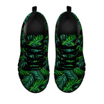 Night Tropical Palm Leaves Pattern Print Black Running Shoes