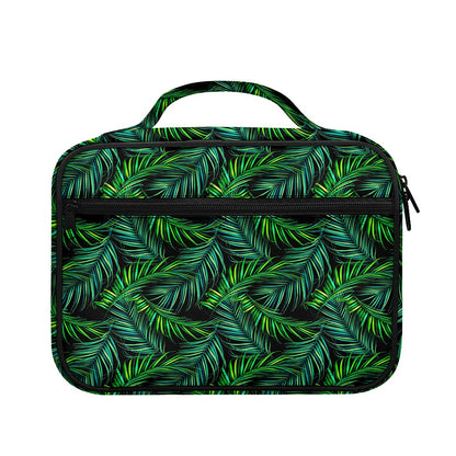 Night Tropical Palm Leaves Pattern Print Briefcase Bible Bag