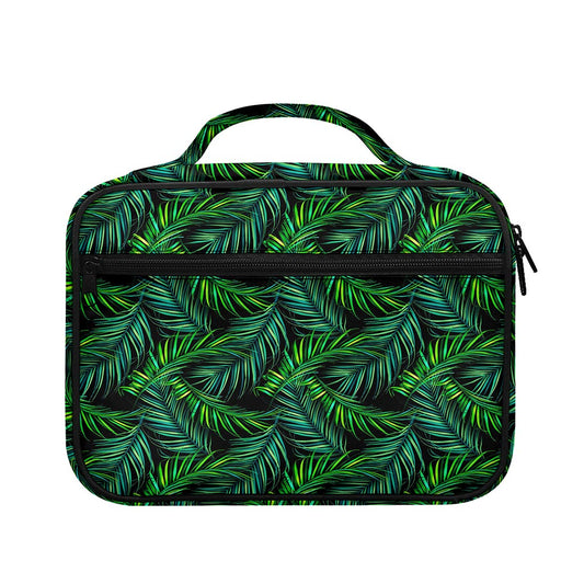 Night Tropical Palm Leaves Pattern Print Briefcase Bible Bag