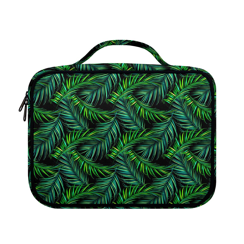 Night Tropical Palm Leaves Pattern Print Briefcase Bible Bag