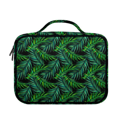 Night Tropical Palm Leaves Pattern Print Briefcase Bible Bag