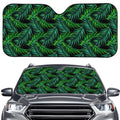 Night Tropical Palm Leaves Pattern Print Car Windshield Sun Shade