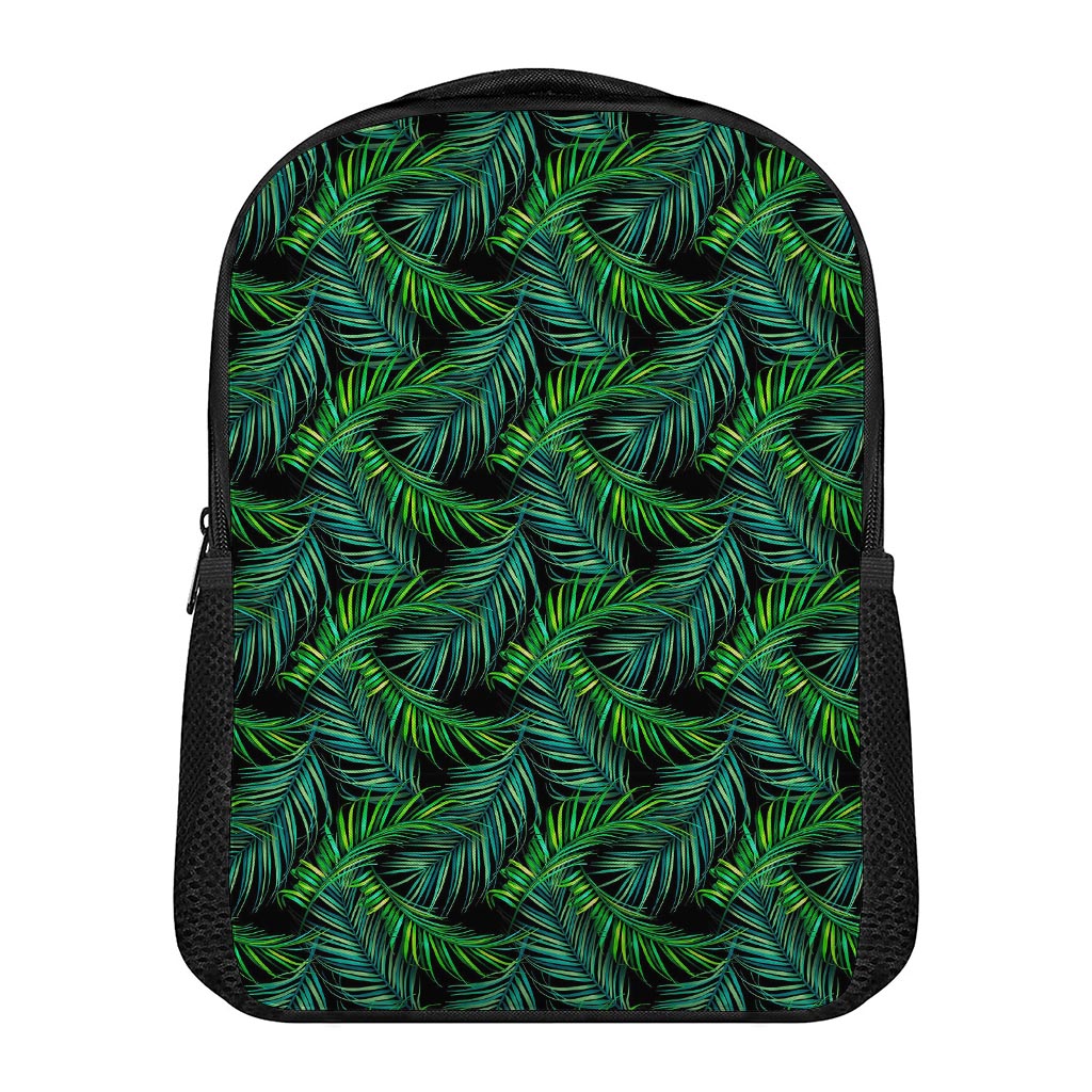 Night Tropical Palm Leaves Pattern Print Casual Backpack