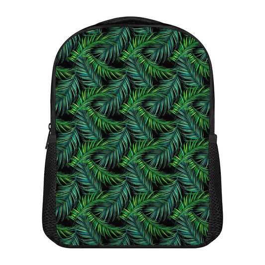 Night Tropical Palm Leaves Pattern Print Casual Backpack