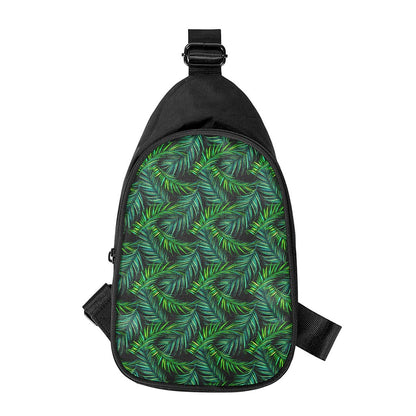 Night Tropical Palm Leaves Pattern Print Chest Bag