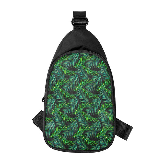 Night Tropical Palm Leaves Pattern Print Chest Bag