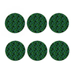 Night Tropical Palm Leaves Pattern Print Coaster Set