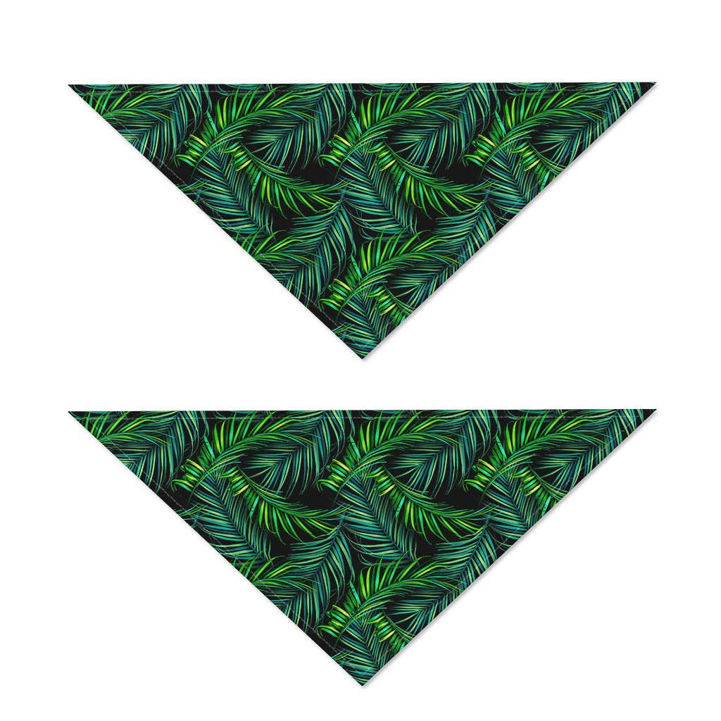 Night Tropical Palm Leaves Pattern Print Dog Bandana