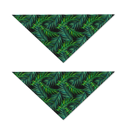 Night Tropical Palm Leaves Pattern Print Dog Bandana