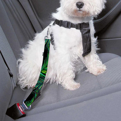 Night Tropical Palm Leaves Pattern Print Dog Seat Belt