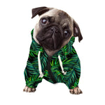 Night Tropical Palm Leaves Pattern Print Dog Zip Up Hoodie