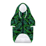 Night Tropical Palm Leaves Pattern Print Dog Zip Up Hoodie